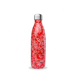 Botella Isotermica Acero Inox. Flores rojo 500ml