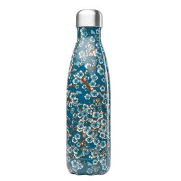 Botella Isotermica Acero Inox. FLORES AZUL 500ml QWETCH Botella Isotermica Acero Inox. FLORES AZUL 500ml QWETCH