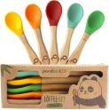 cucharas de bambu y silicona Juego de 5 PANDOO